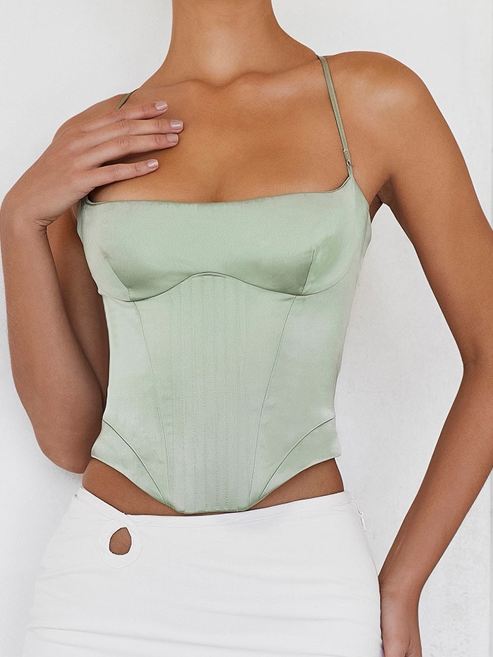 Women’s Mint Green Corset Tank Top - Brand
